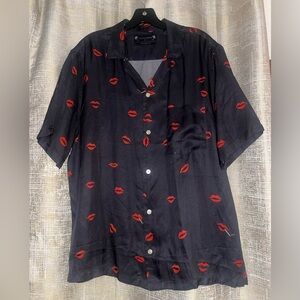 ALL SAINTS NWT XL Men’s Relaxed Fit Short Sleeve Button Down Shirt